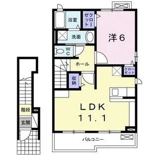 バーディクレフD【2階】の間取り