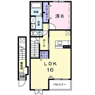 グラン ソレイユA【2階】の間取り