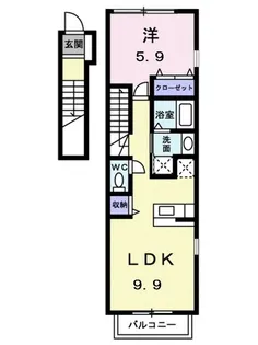 ミルトソレイユ【2階】の間取り