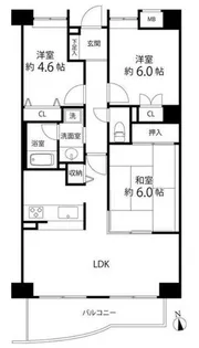 ブルームライフ向ヶ丘遊園【5階】の間取り
