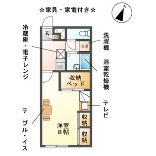 レオパレスカトレア【1階】の間取り
