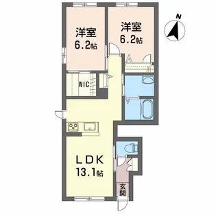 シャーメゾン クオリスタ【1階】の間取り
