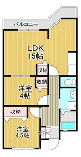 第1眉山マンション【2階】の間取り