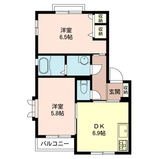 フラッツヒルA【1階】の間取り