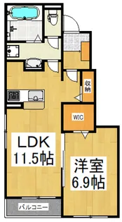 ピエデルモンテ武蔵大和【1階】の間取り