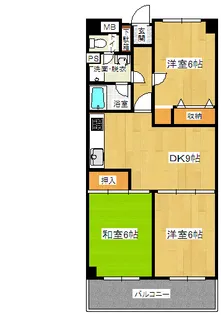 長谷川レジデンス【3階】の間取り
