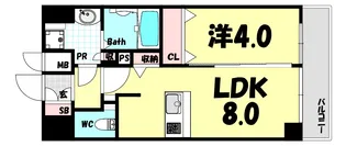 プレサンスジェネ新神戸ステーションフロント【10階】の間取り