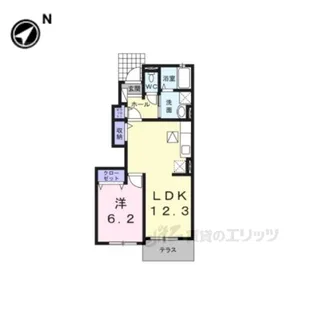 叶夢ハウス【1階】の間取り