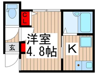 ブライトニング東保木間【1階】の間取り