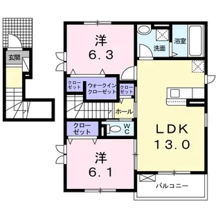 Casa くずは【2階】の間取り