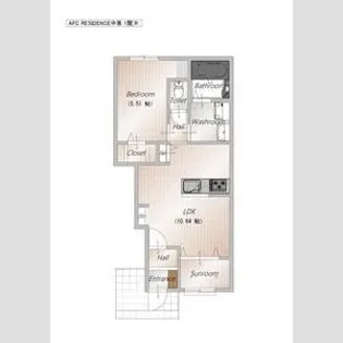 AFC RESIDENCE 中泉【1階】の間取り