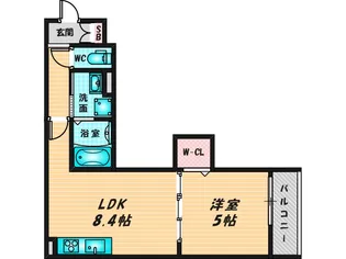クリエオーレ吉田下島【1階】の間取り