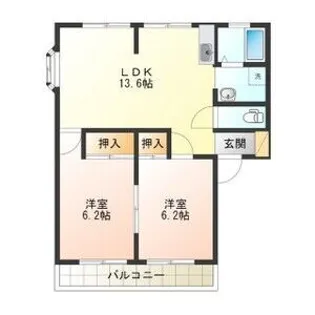 メゾンアンソレイエII【2階】の間取り