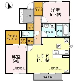 クレールヴィラ優 B【1階】の間取り