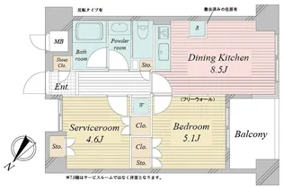 アクティ東仲通り【6階】の間取り