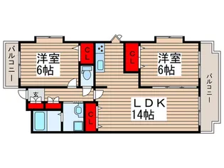 平成ホ-ムズ西浦和【2階】の間取り