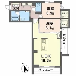 シャーメゾン ソレイユ【2階】の間取り
