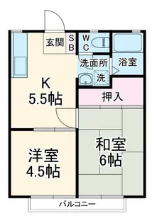 ブリーズ若葉【1階】の間取り