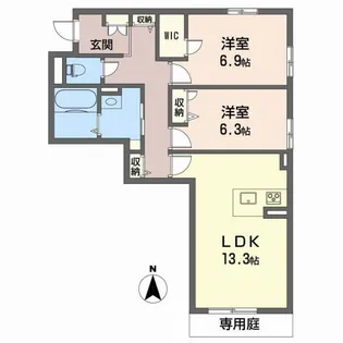 Crestieq【1階】の間取り