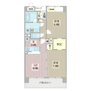 トレ・ベール【4階】の間取り