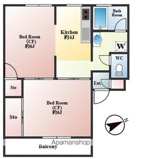 市川マンション【2階】の間取り