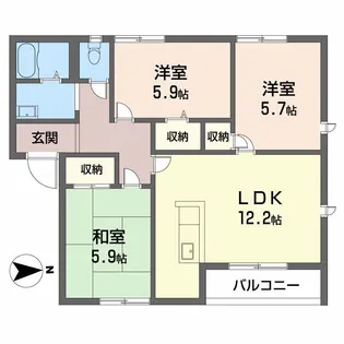 アドザックス西昆陽【1階】の間取り