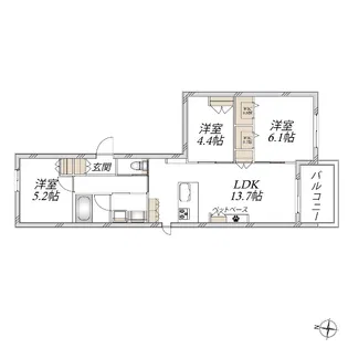 ヴァレールコート【2階】の間取り