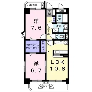 エステ-トグリ-ンII【2階】の間取り