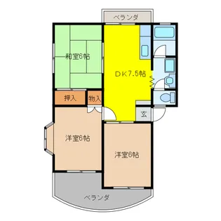 岐阜県岐阜市本荘【マンション】の間取り