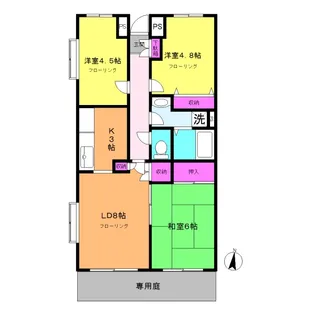 オークヒルズ宮ノ下【1階】の間取り