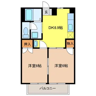 ニューシティ新井B【2階】の間取り