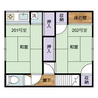 山銀荘【2階】の間取り