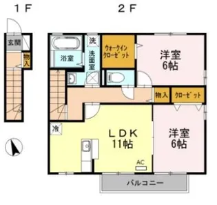 ローズコートヤマサ A棟【2階】の間取り