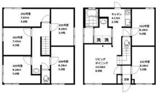 東京都大田区大森北2【一戸建】の間取り