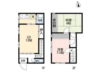ブルーセルレアン燕吉田【1階】の間取り