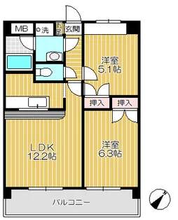 グリーンステージ D棟【2階】の間取り