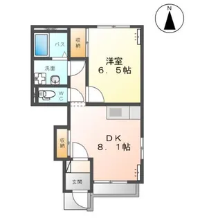 1DKの間取り画像