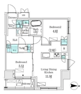東京都墨田区緑3【マンション】の間取り