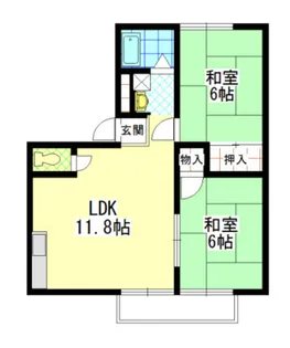 岡山県岡山市南区三浜町1【アパート】の間取り