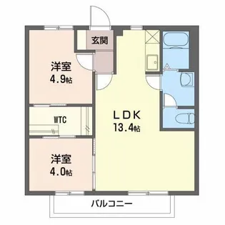 フォーレス西田B【2階】の間取り