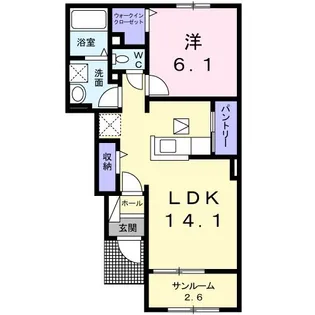 ヴィラ宮の前【1階】の間取り