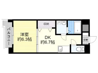 1DKの間取り画像