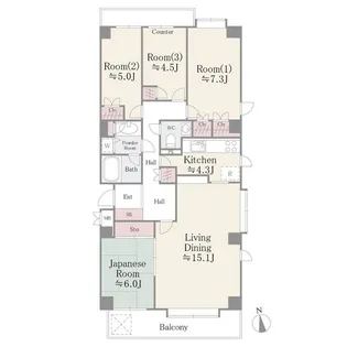 パーク・ハイム鷺沼一丁目【6階】の間取り