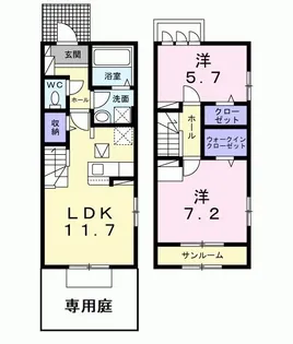 カームリー長洲本通III【1階】の間取り