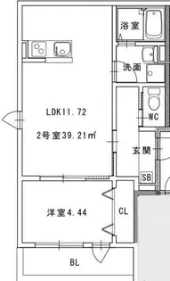 メゾンクレール長嶺南【2階】の間取り