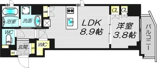 大阪府大阪市北区曾根崎新地2【マンション】の間取り