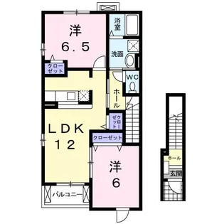 グリーンヒルつくし【2階】の間取り