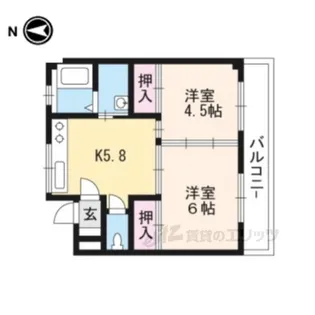 睦コーポ【2階】の間取り