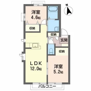 グランパティオ北上 E【2階】の間取り