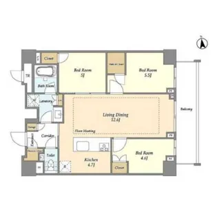 オアーゼ新宿市谷薬王寺【5階】の間取り